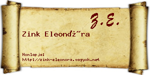 Zink Eleonóra névjegykártya